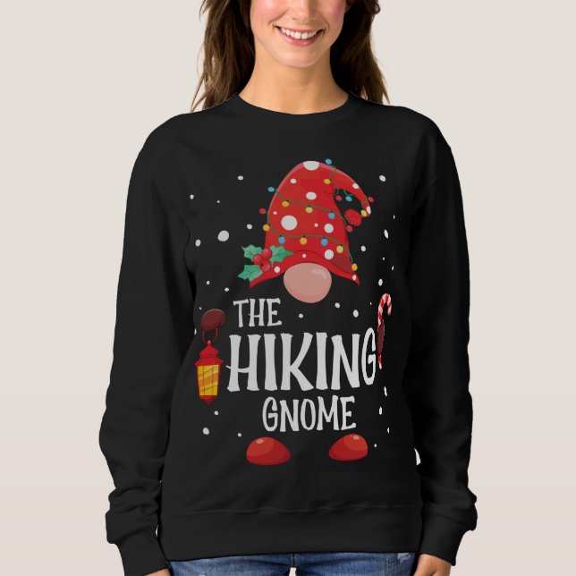 The Hiking Gnome Matching Family Christmas Gnome P Sweatshirt (Front)