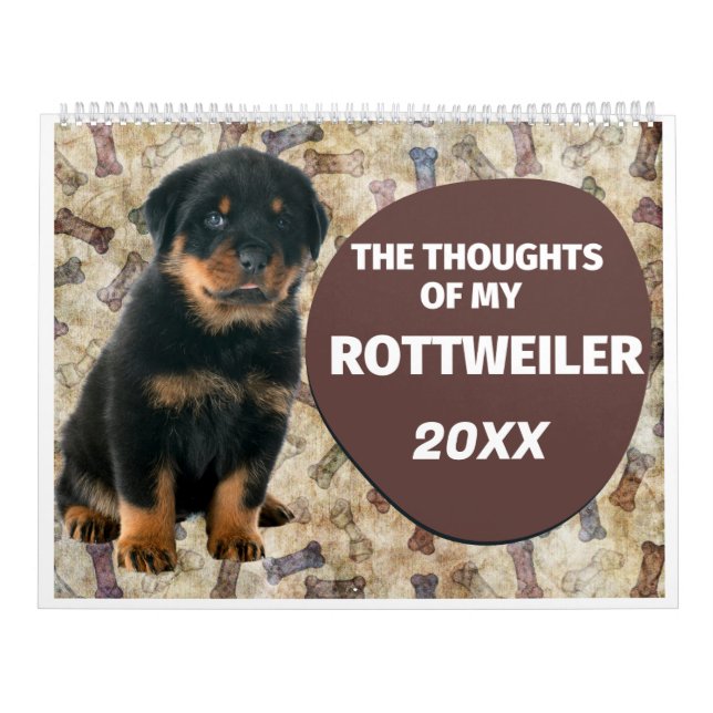 The Hilarious Thoughts of My Rottweiler Calendar (Cover)