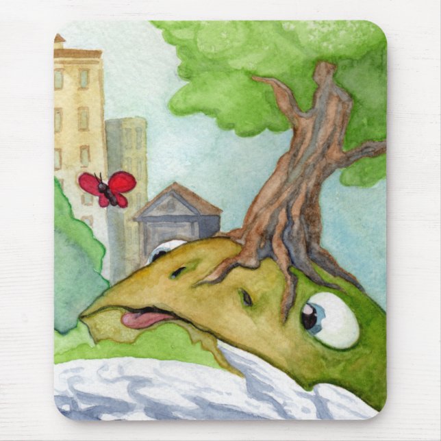 The Hill Frog and the Butterfly Mouspad Mouse Pad (Front)