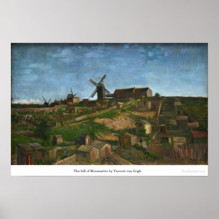 The hill of Monmartre by Vincent van Gogh Poster