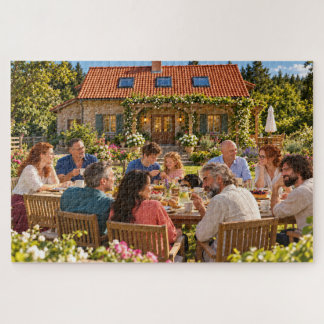 The Hintons Summer Garden Family Gathering Jigsaw Puzzle