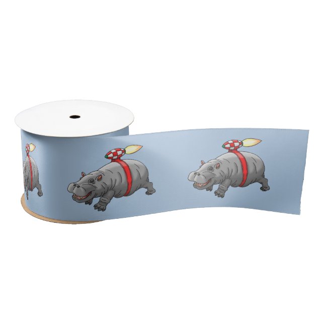 The Hippo with a Jetpack Satin Ribbon (Spool)