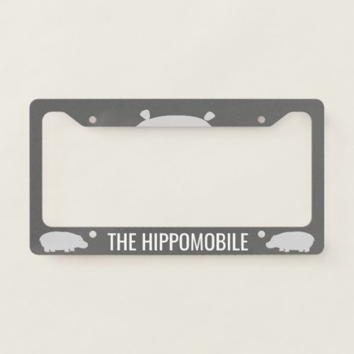The Hippomobile  Hippopotamus Lovers  Hippos License Plate Frame
