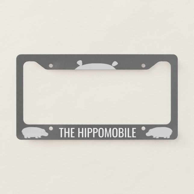 The Hippomobile | Hippopotamus Lover's | Hippos License Plate Frame (Front)