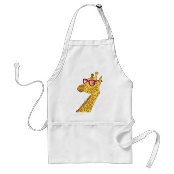 The Hipster Giraffe Adult Apron by tsg_pictures at Zazzle