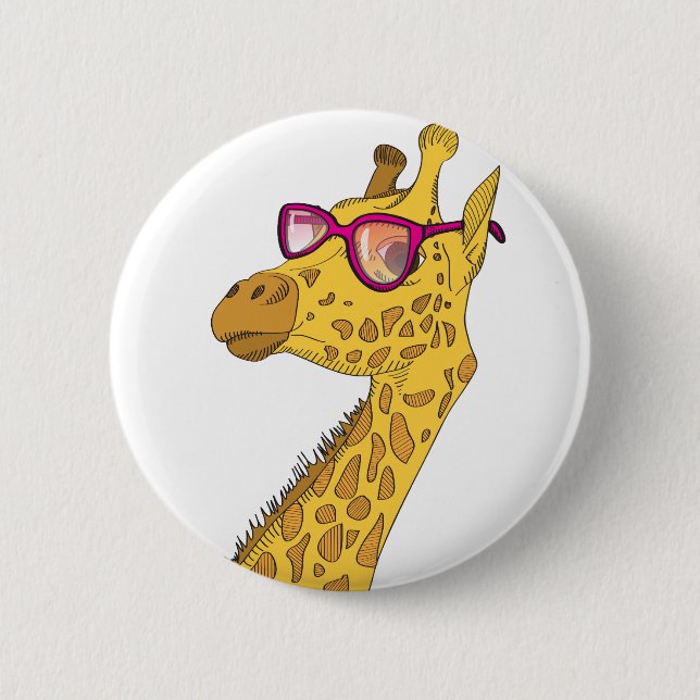 The Hipster Giraffe Button (Front)