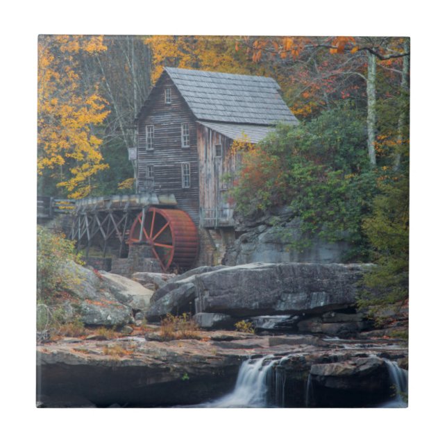The Historic Grist Mill On Glade Creek 2 Ceramic Tile (Front)