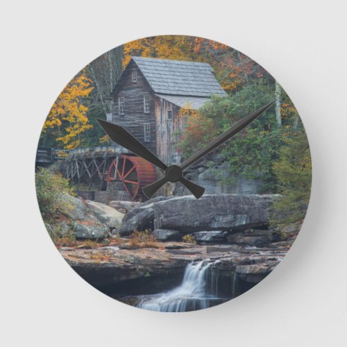 The Historic Grist Mill On Glade Creek 2 Round Clock