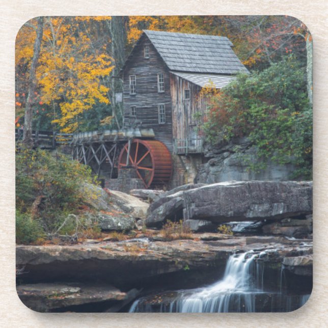 The Historic Grist Mill On Glade Creek Drink Coaster (Front)