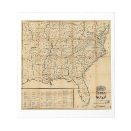 The Historical Civil War Map 1862 Notepad