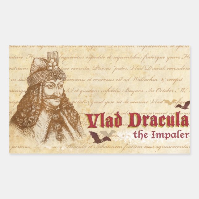 The historical Count Dracula Rectangular Sticker (Front)