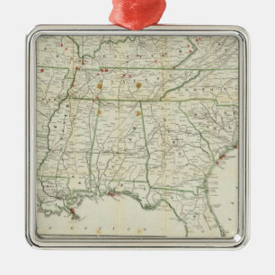 The Historical War Map Metal Ornament