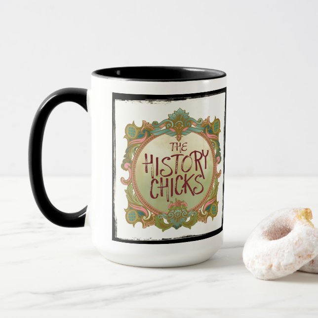 The History Chicks Podcast Art mug (With Donut)