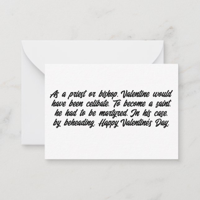 The History Valentine Note Card (Back)