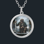 The Hobbit - BILBO BAGGINS™ Movie Poster Silver Plated Necklace<br><div class="desc">The Hobbit: The Battle of the Five Armies | This movie poster features BILBO BAGGINS™ kneeling with Sting.</div>