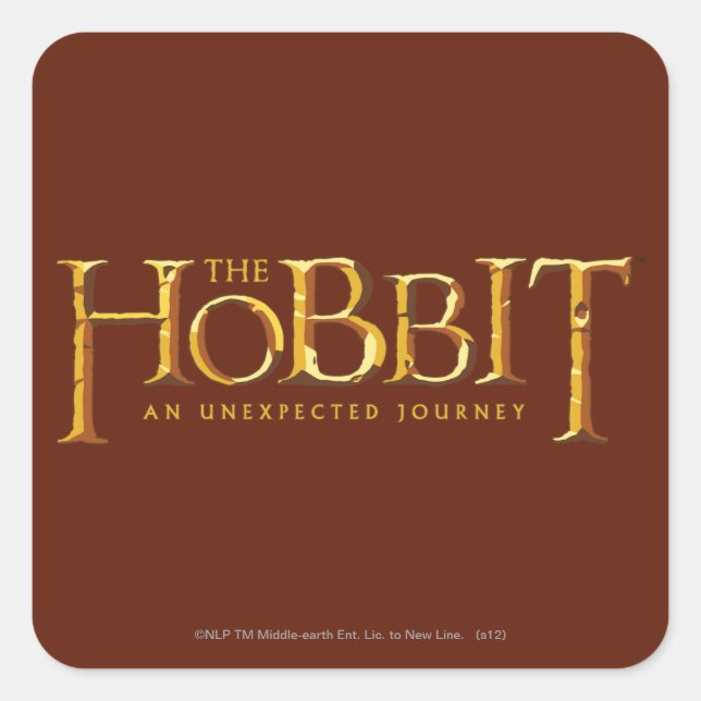 The Hobbit Logo Gold Square Sticker (Front)