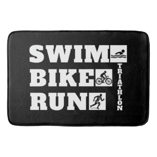 The Hobbyist's Triathlon: Swim, Bike, Run Bath Mat