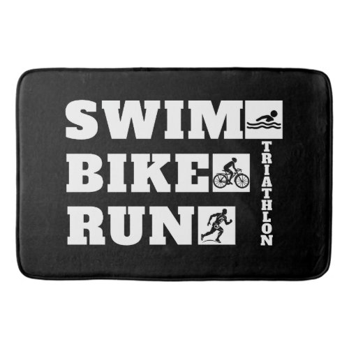 The Hobbyists Triathlon Swim Bike Run Bath Mat