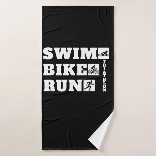 The Hobbyists Triathlon Swim Bike Run Bath Towel