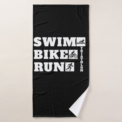 The Hobbyists Triathlon Swim Bike Run Bath Towel Set