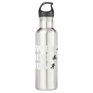 The Hobbyist's Triathlon: Swim, Bike, Run Stainless Steel Water Bottle