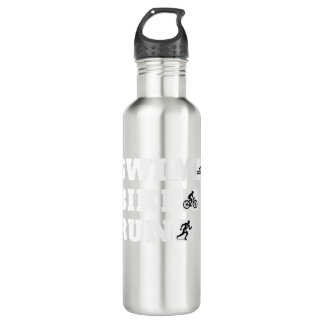 The Hobbyist's Triathlon: Swim, Bike, Run Stainless Steel Water Bottle