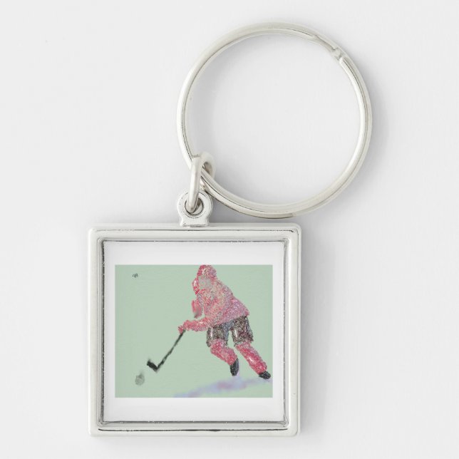 The Hockey Player Keychain (Front)