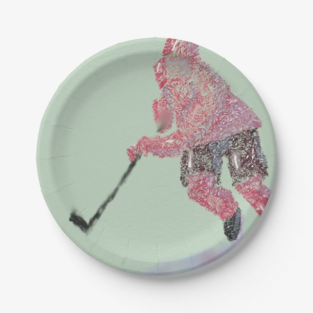 The Hockey Player Paper Plates (Front)