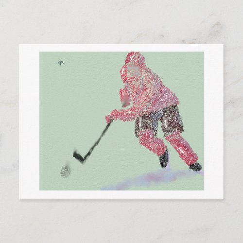 The Hockey Player Postcard