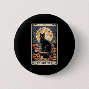The Hocus Pocus Tarot Halloween Cat Pumpkin Mystic Button
