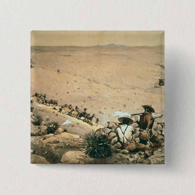 'The Hold Up', c.1900 (oil on canvas) Pinback Button (Front)