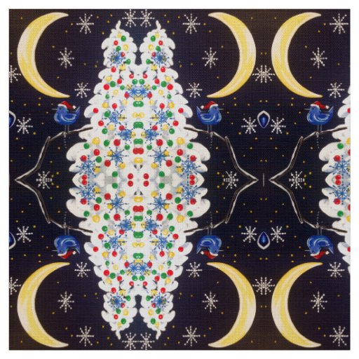 The Holiday Bluebird Moon Fabric