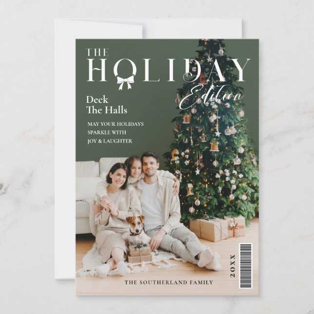 The Holiday Edition Family Photo Magazine Cover Card (Front)