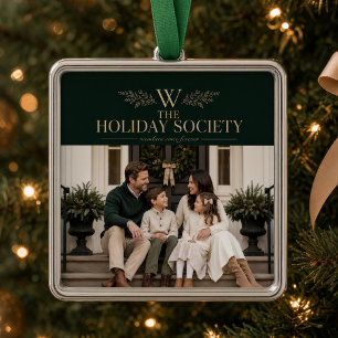 The Holiday Society Personalized Family Photo Metal Ornament