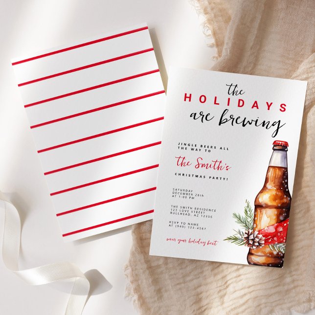 The Holidays are Brewing Beer Christmas Holiday  Invitation (Creator Uploaded)