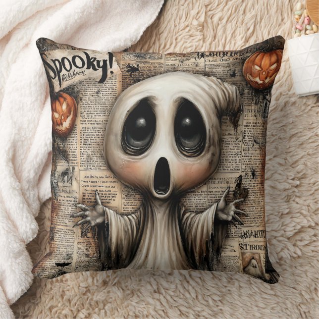 The Hollow-Eyed Howler in the Paper-Lantern Fog Throw Pillow (Blanket)