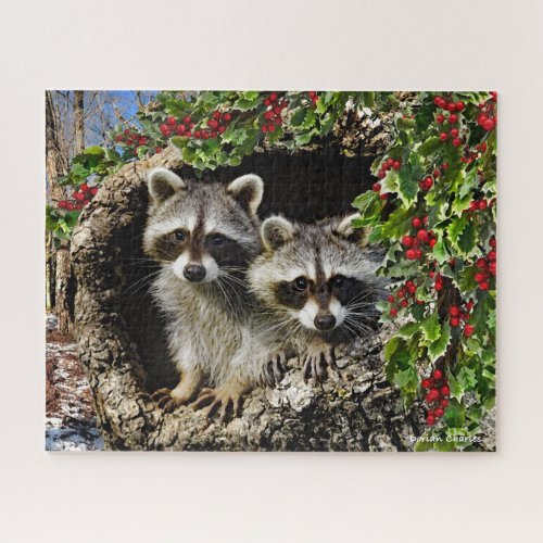 The Holly Berry Twins 16x20 Jigsaw Puzzle