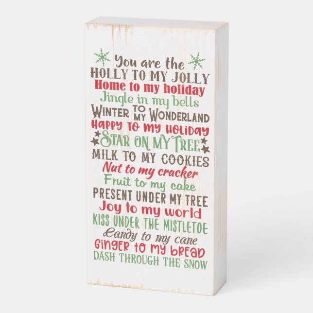 The Holly to my Jolly Christmas Love Sign (Angled Vertical)