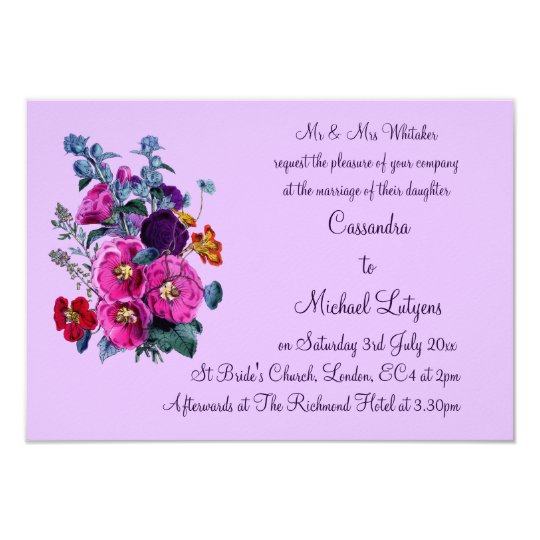 The Hollyhocks Collection Wedding Invite