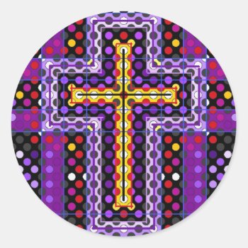 The Holy Cross Classic Round Sticker by religiononline at Zazzle