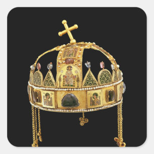 The Holy Crown of Hungary, 11th-12th century Square Sticker