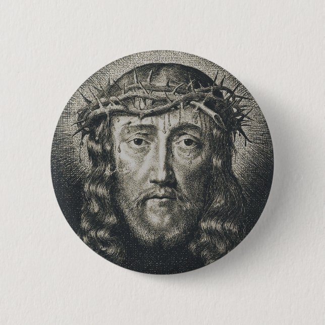 The Holy Face crowned with thorns Button (Front)