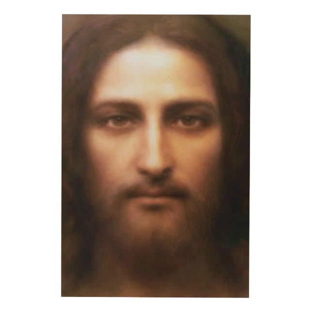 The Holy Face of Jesus Devotional Image. Wood Wall Art (Front)