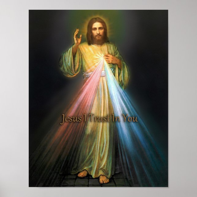 The Holy Face of Jesus Divine Mercy Image. Poster (Front)