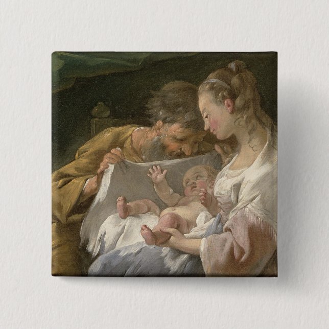 The Holy Family, 18th century Pinback Button (Front)