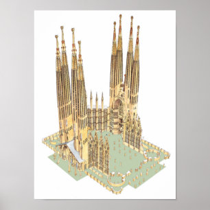 The Holy Family Antonio Gaudi. Barcelona Spain Poster