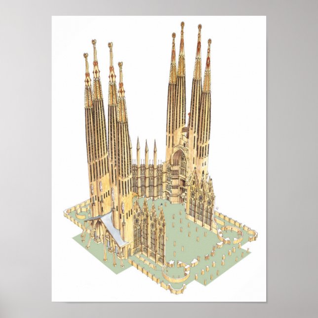 The Holy Family Antonio Gaudi. Barcelona Spain Poster (Front)