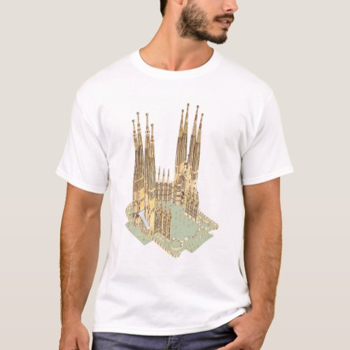The Holy Family Antonio Gaudi Barcelona Spain T_Shirt