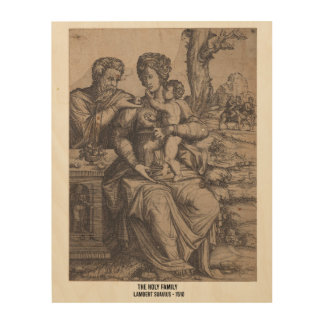 The Holy Family by Lambert Suavius Wood Wall Art