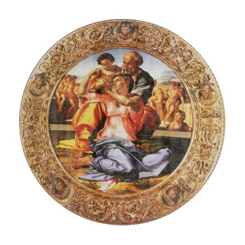 The Holy Family by Michelangelo Buonarroti Cutting Board
